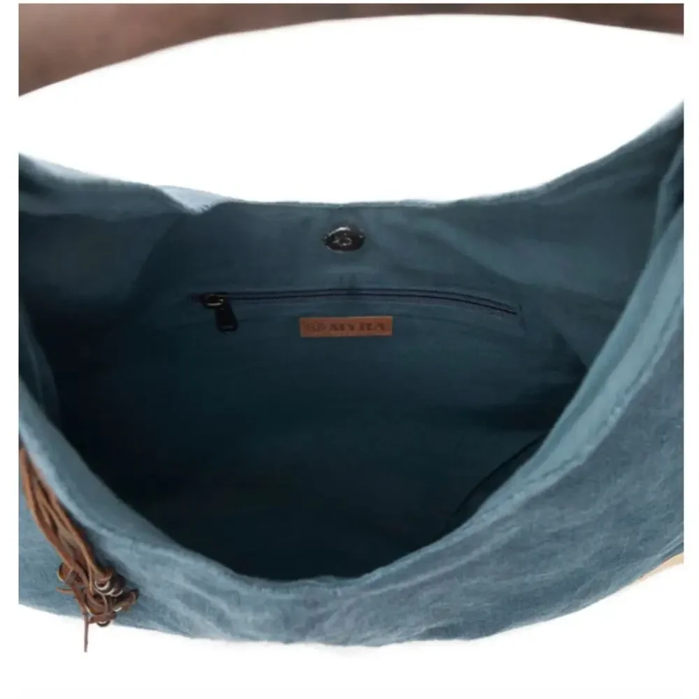 NWT Boutique Western Boho Sandmoor Soft Shoulder Hobo Bag Sage Night